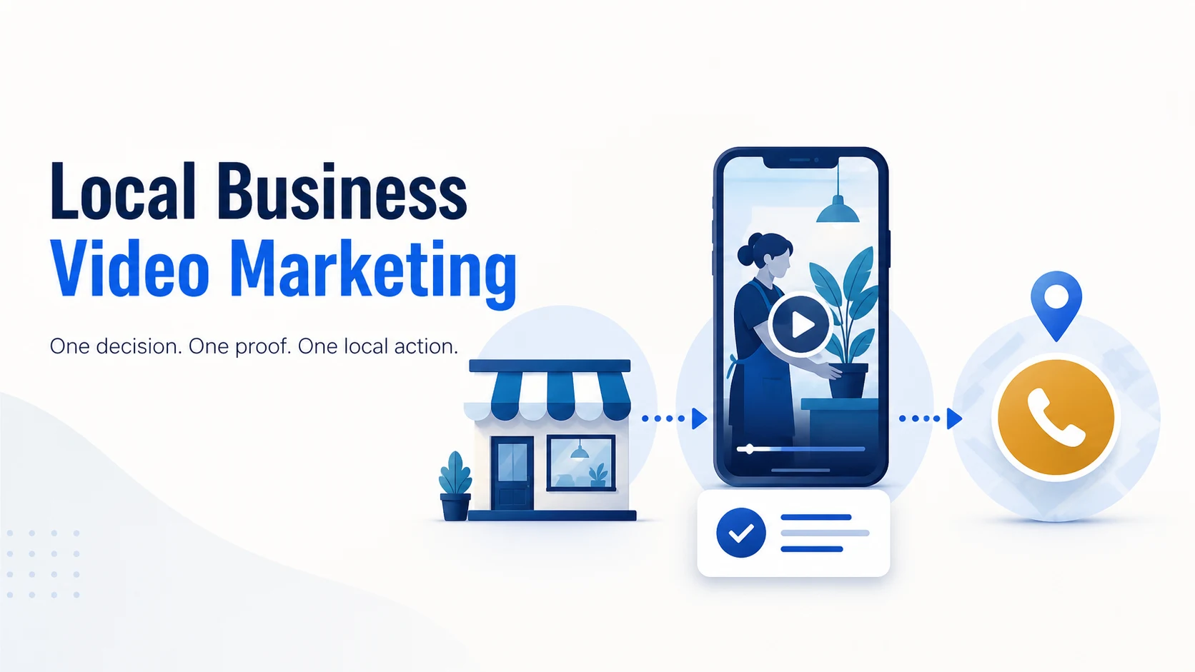 Local business video marketing cover showing a practical first video moving from local business proof to one customer action.